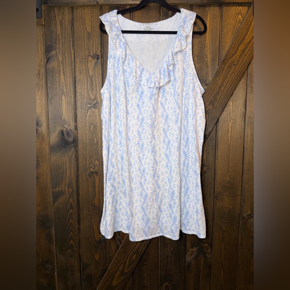 Ralph Lauren Light Blue Patterned Nightgown